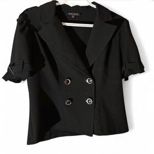 Women's Black Double-Breasted Jacket